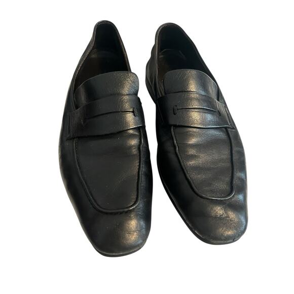 ERMENEGILDO ZEGNA L\'Asola Penny Loafers •Men US 8.5•Black Lambskin Leather Italy main image 9
